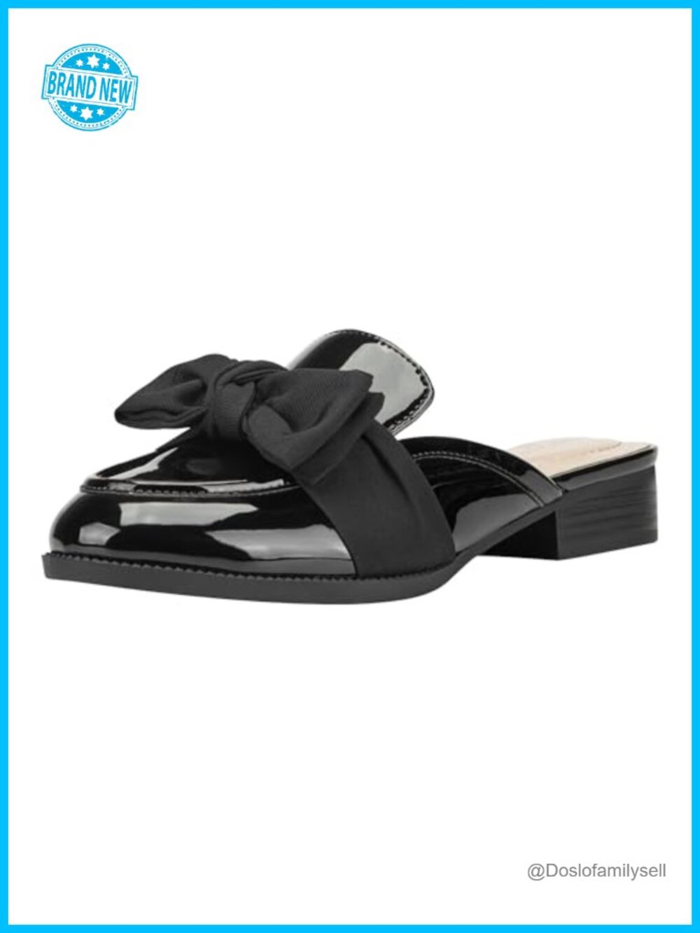 Chic PU Bow Loafer with Block Heel for Business Casual